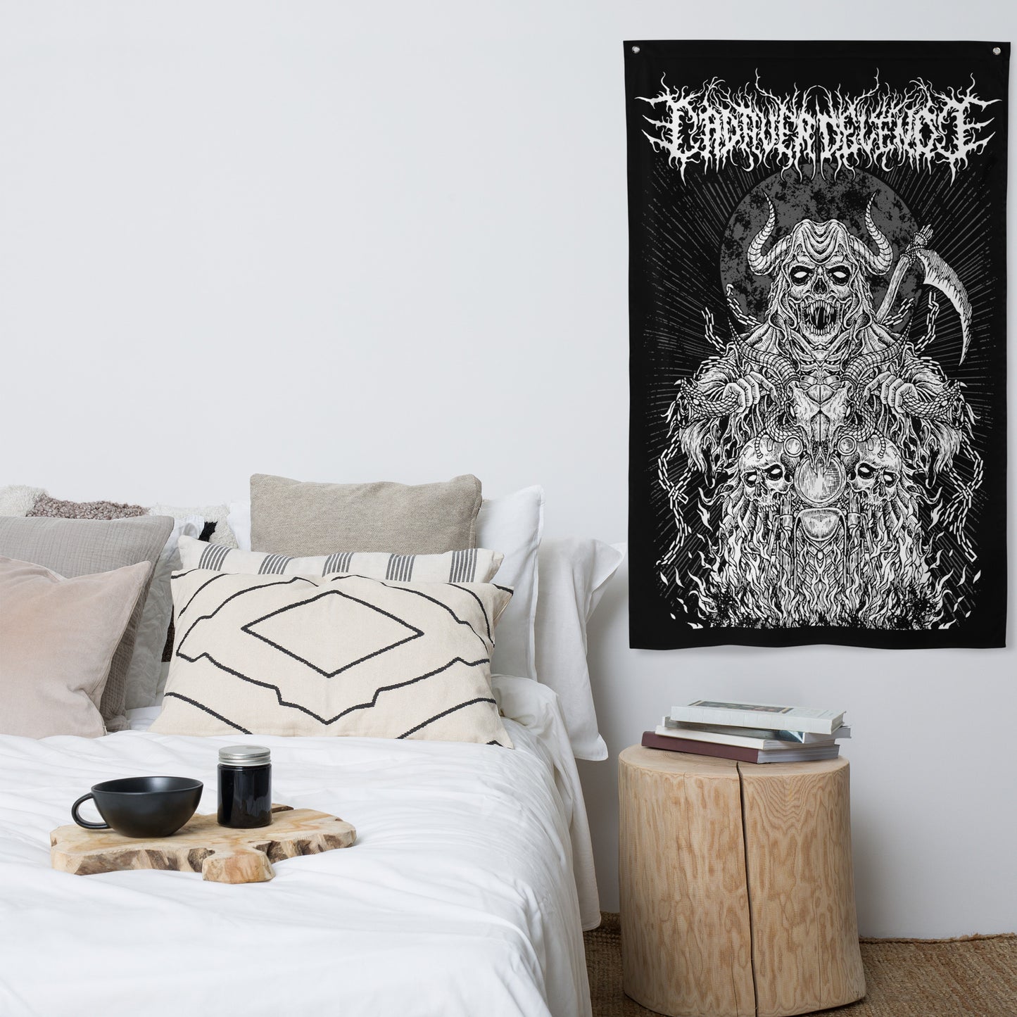 Skull Biker Wall Flag